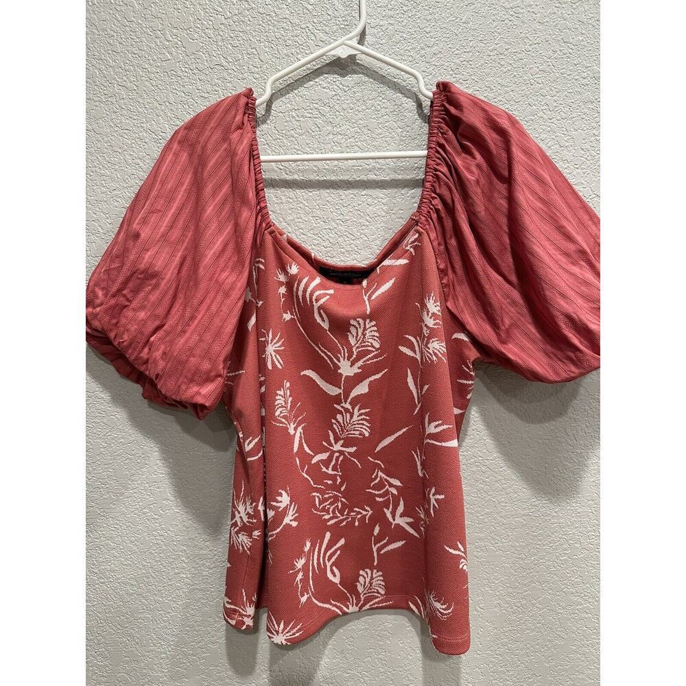 Marc New York Andrew Marc Puff Balloon sleeve Cottagecore Boho Blouse Sz XL